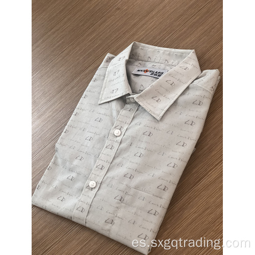 Camisa 100% algodón de manga larga con estampado de moda